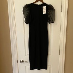 Zara organza puff sleeve dress